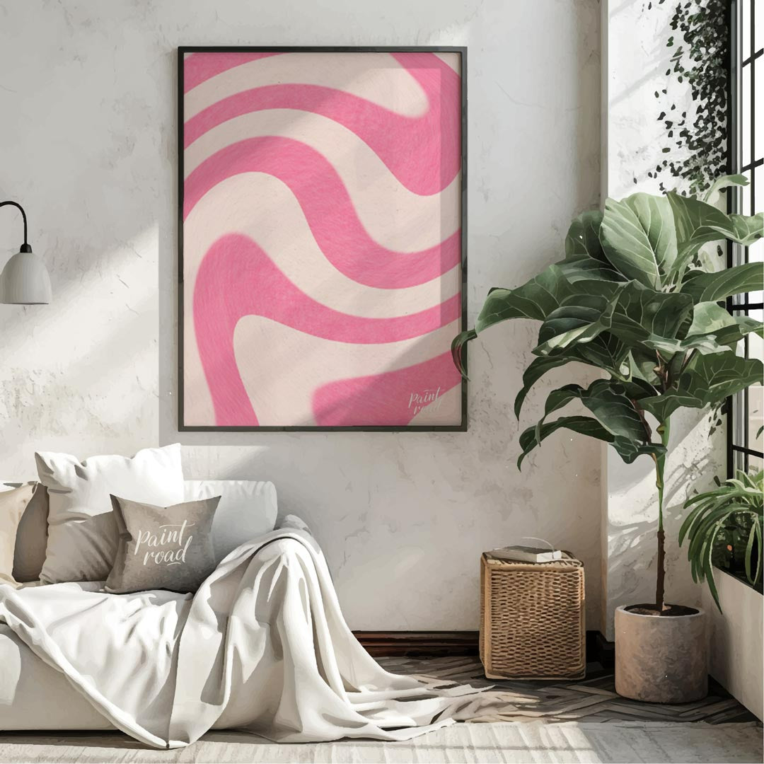Pink & White Wavy Swirls
