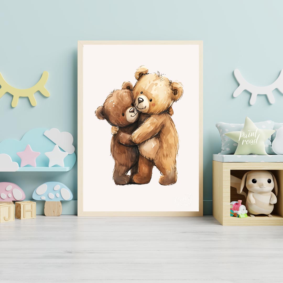 Hugging Teddy Bear Friends