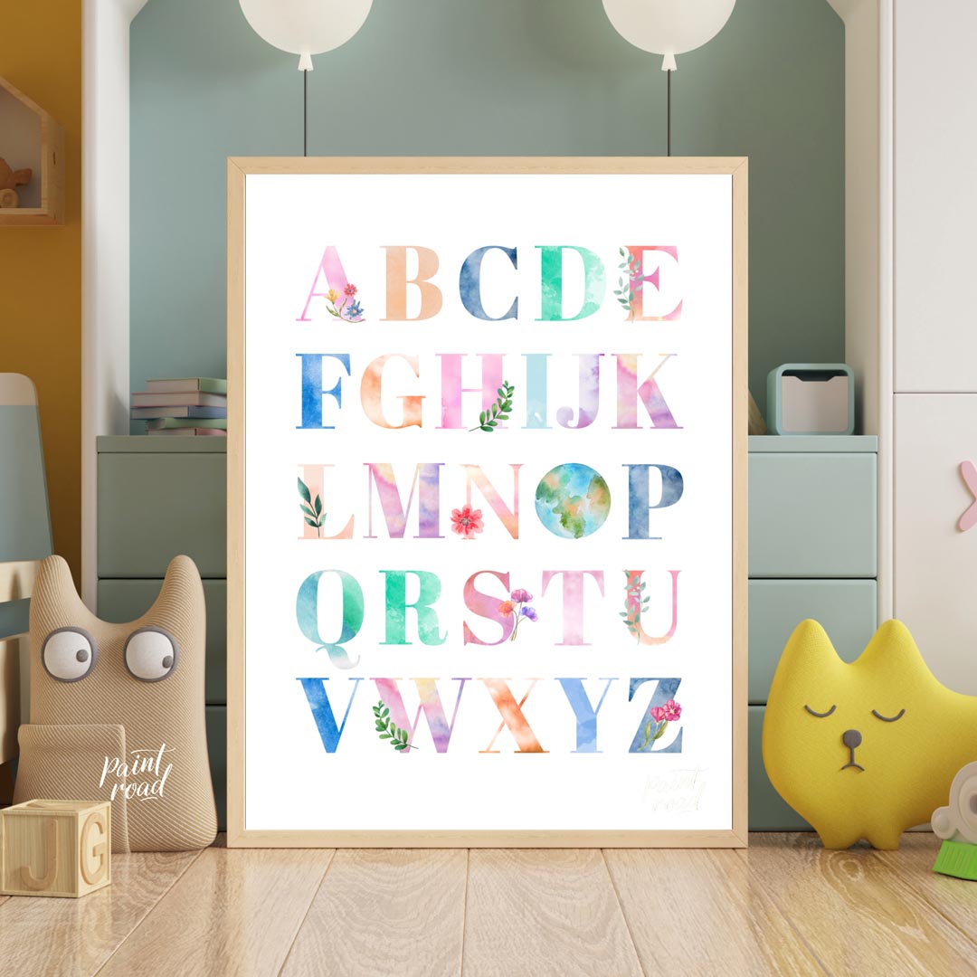 Floral Watercolor Alphabet