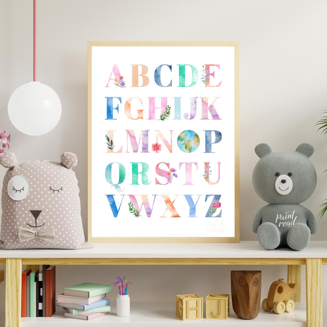 Floral Watercolor Alphabet
