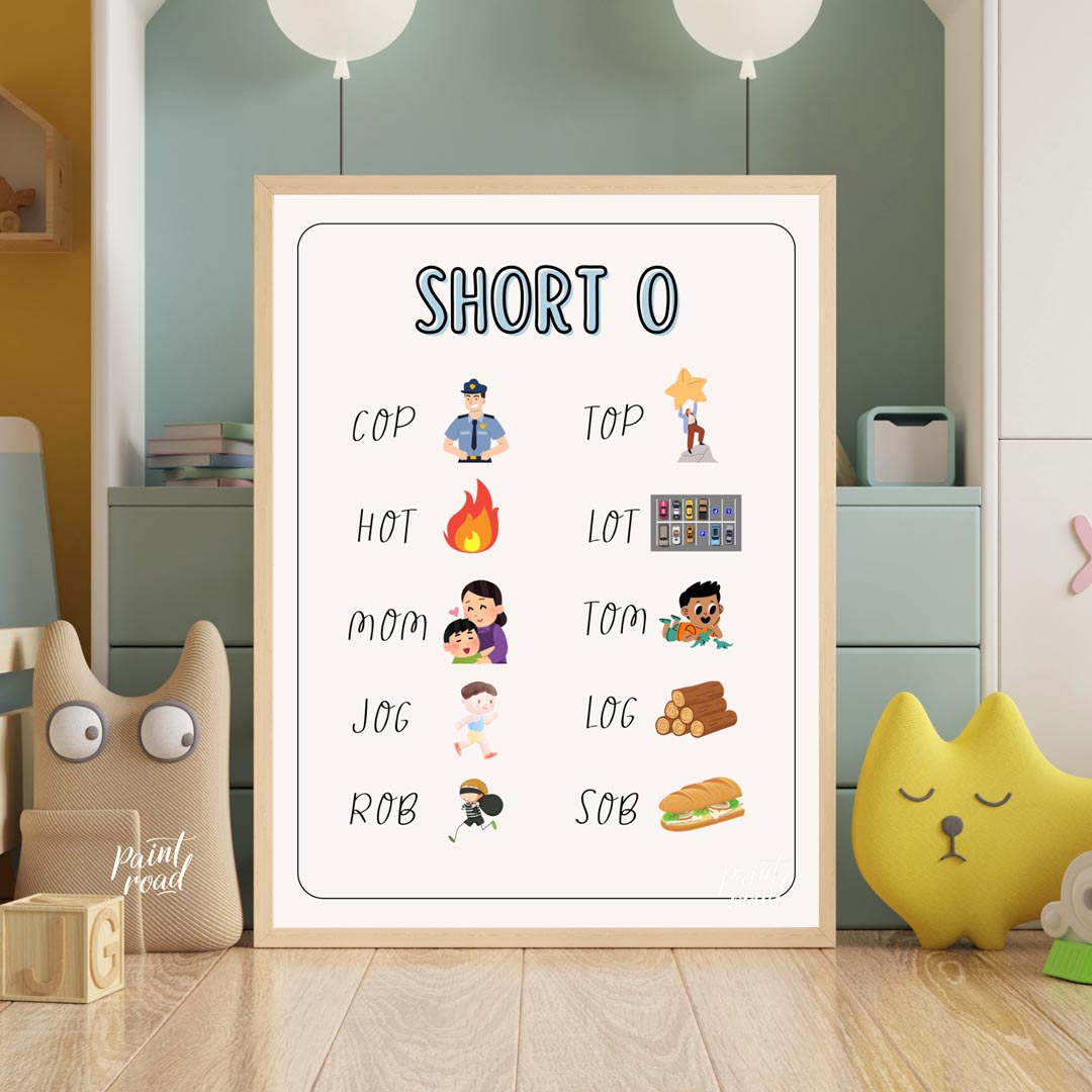 Short 'O' Vowel Phonics Chart
