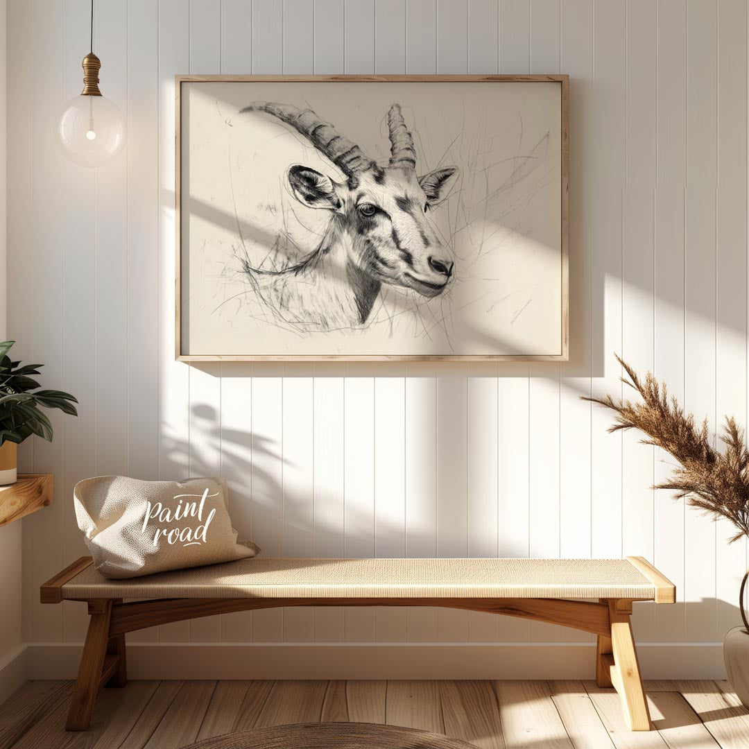 Elegant Antelope Portrait Sketch