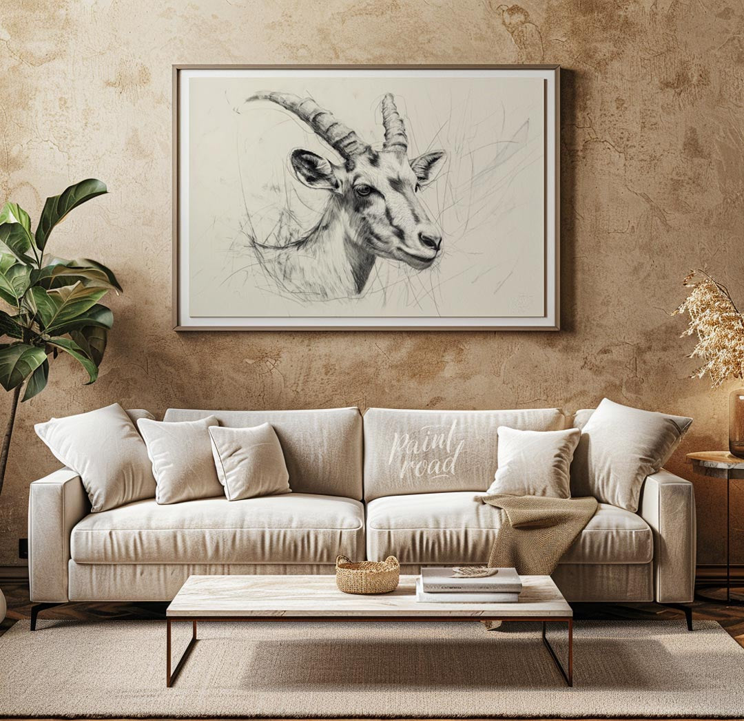 Elegant Antelope Portrait Sketch