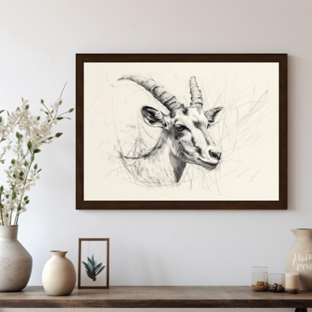 Elegant Antelope Portrait Sketch