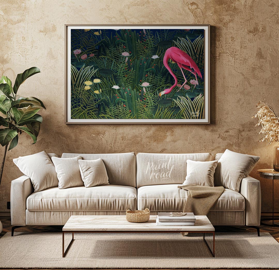 Flamingo in Nocturnal Garden