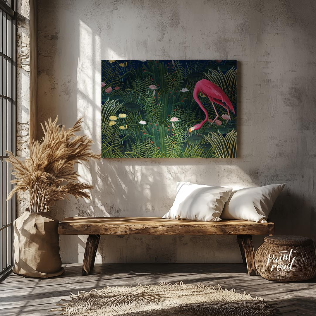 Flamingo in Nocturnal Garden
