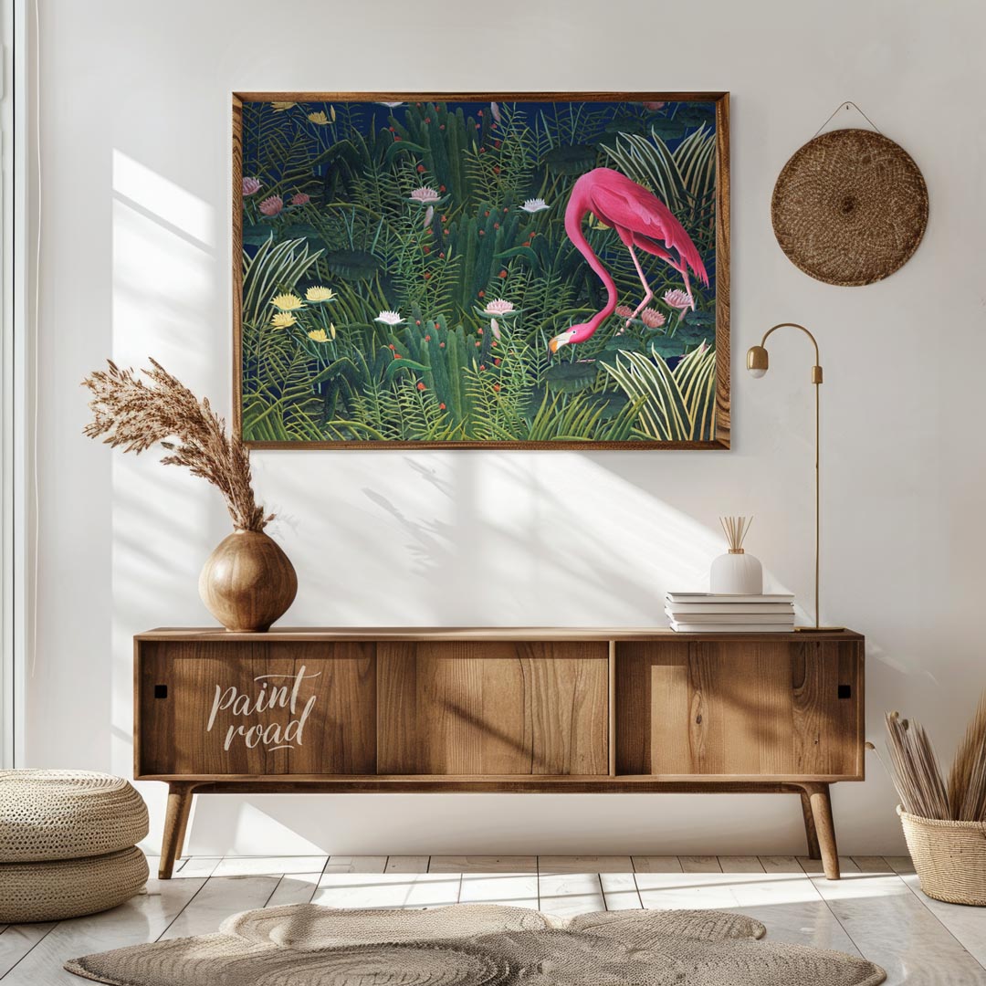 Flamingo in Nocturnal Garden