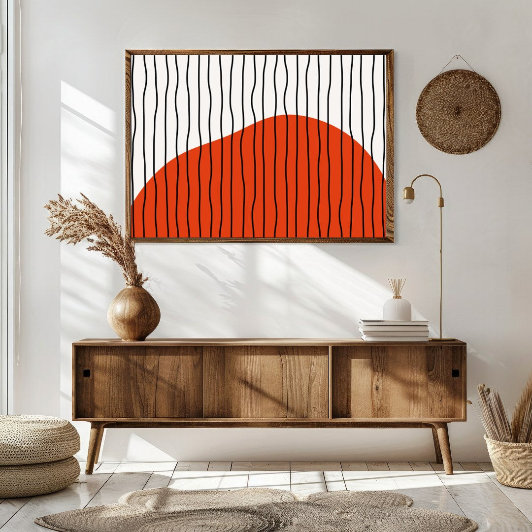 Embrace the sleek elegance of modern design with 'Abstract Harmony No. 5.' This striking piece for Sitting Area