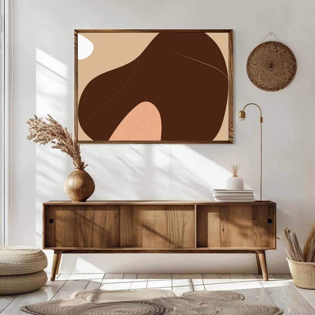 Discover the calming influence of earthy hues with this abstract wall art piece. Featuring a for Sitting Area