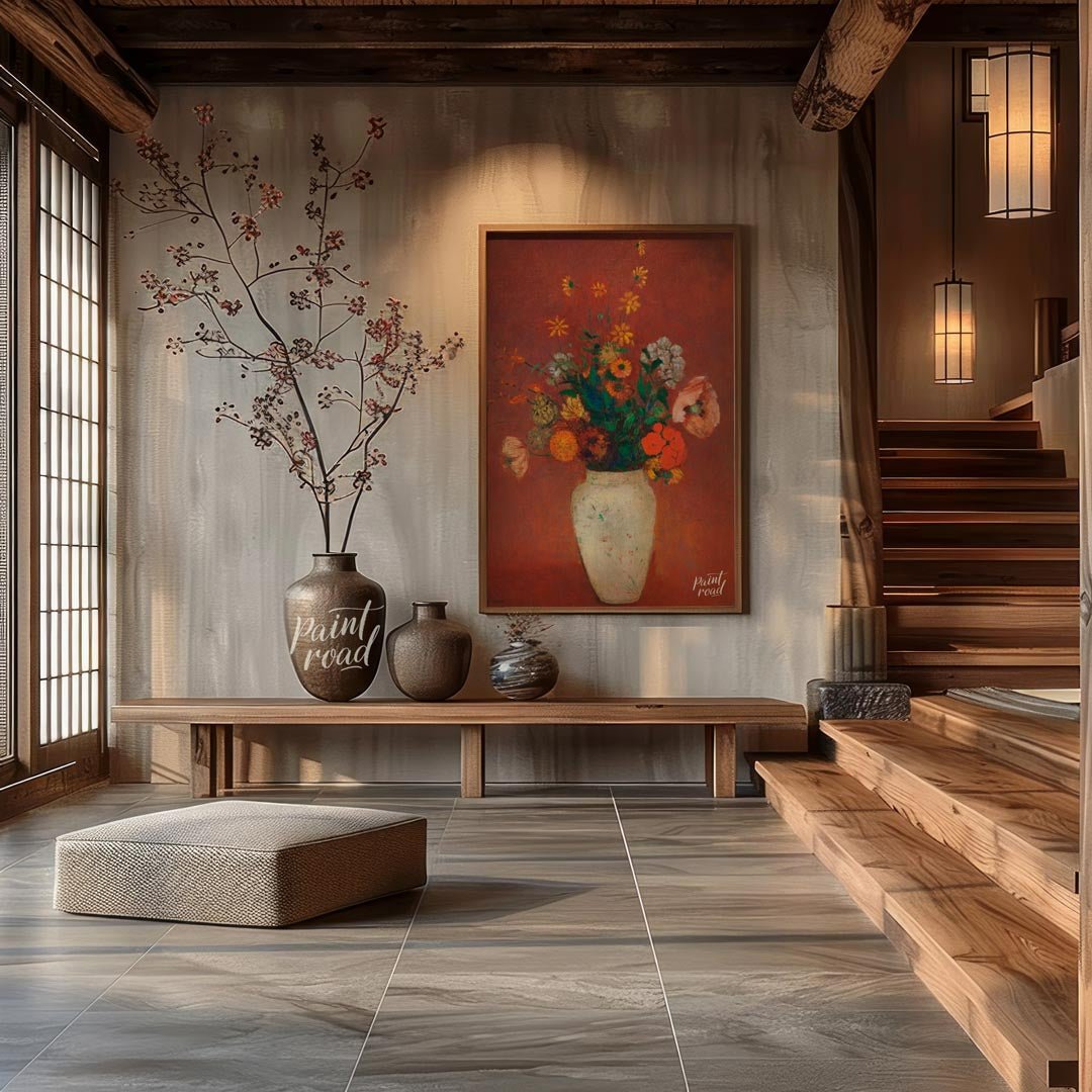 Autumnal Flowers in Chinese Vase Painting available online at Paintroad showing aesthetic art and art collector
