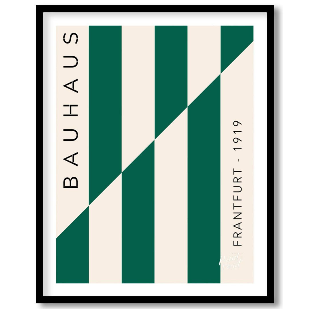 Bauhaus 1919 Green Stripes Painting available online at Paintroad showing 1919 abstract art and architectural art