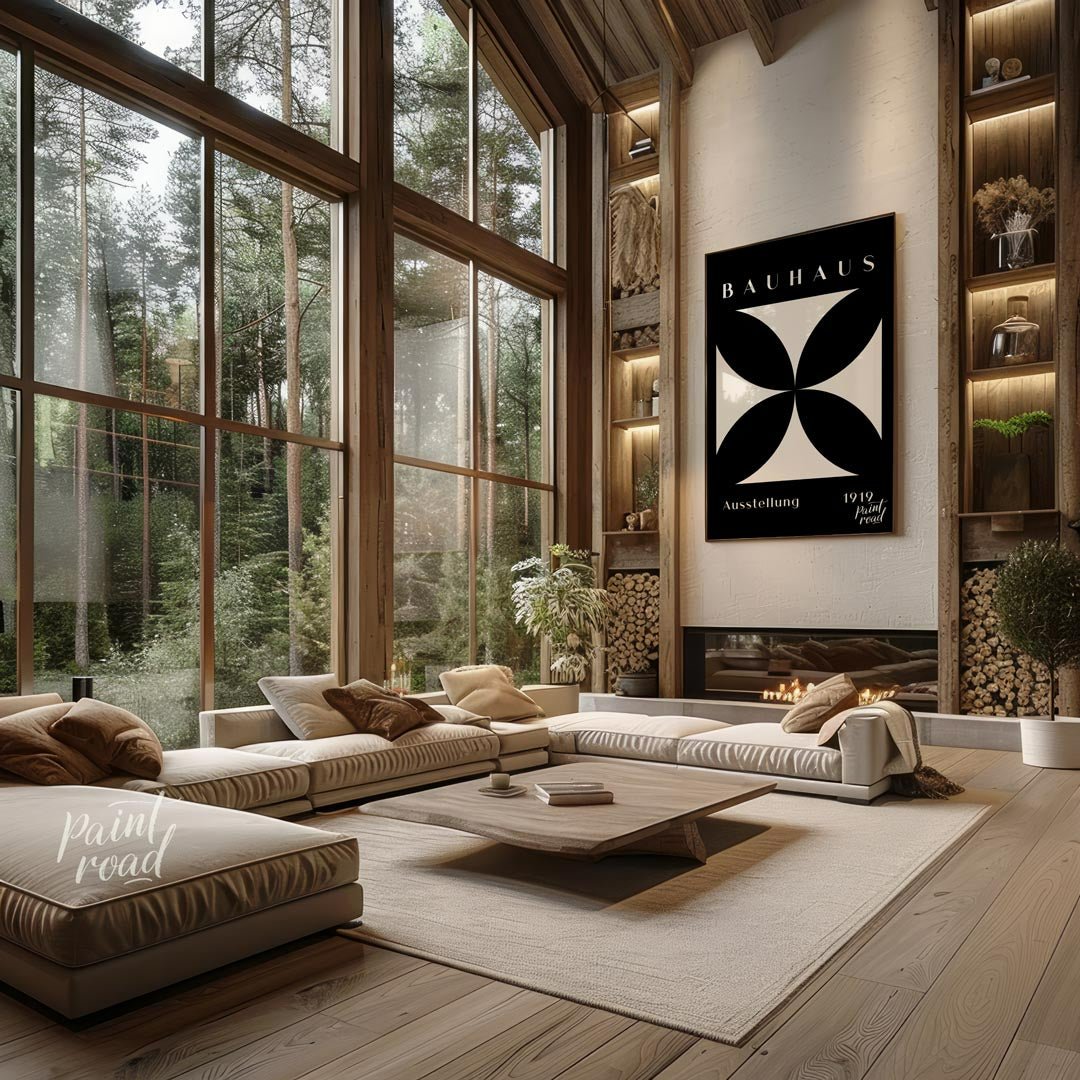 Bauhaus 1919 White Quatrefoil (Night Edition) Painting available online at Paintroad showing 1919 abstract art and abstract shapes