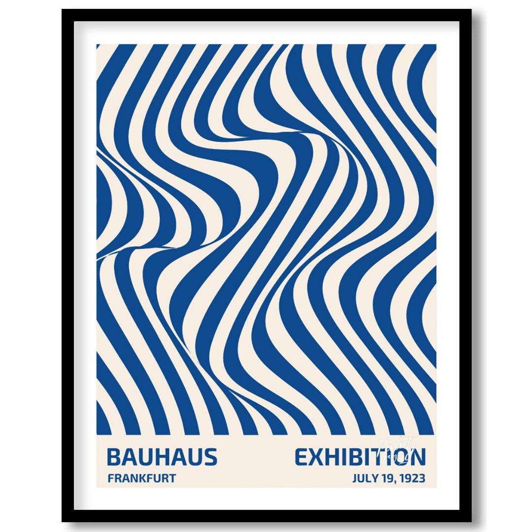 Bauhaus 1923 Blue Optical Waves Painting available online at Paintroad showing 1923 abstract art and art print