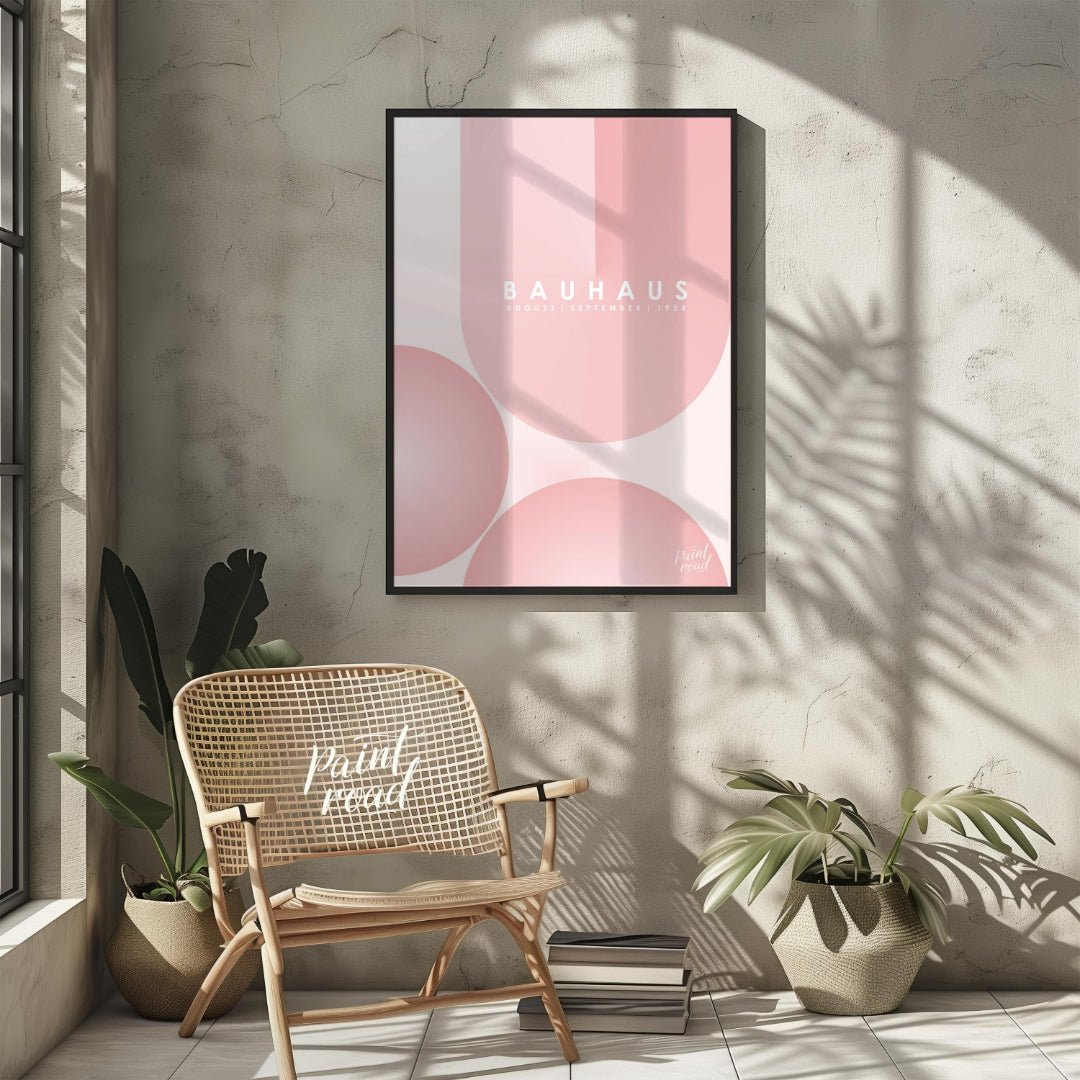 Bauhaus 1924 Soft Pink Abstract Painting available online at Paintroad showing 1924 aesthetic and art