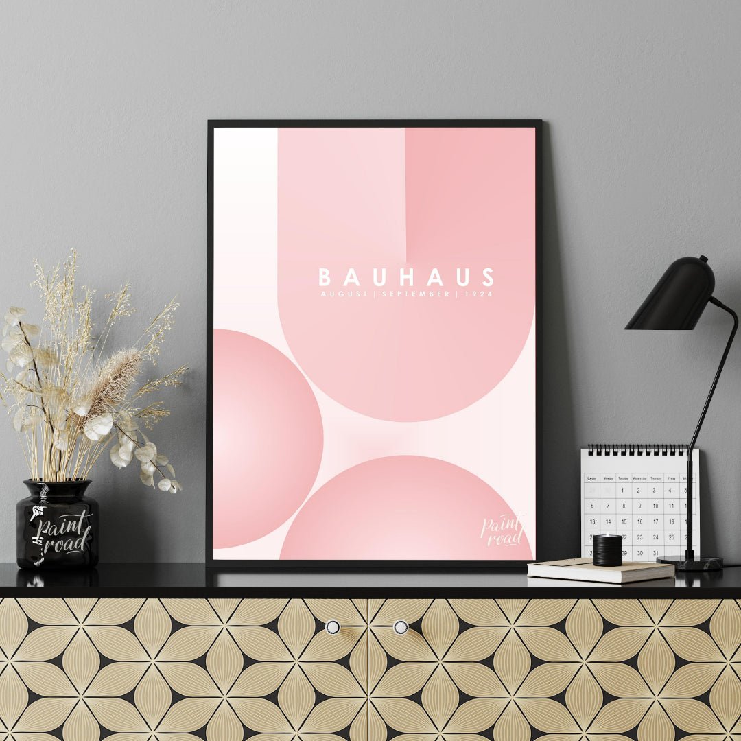 Bauhaus 1924 Soft Pink Abstract Painting available online at Paintroad showing 1924 aesthetic and art