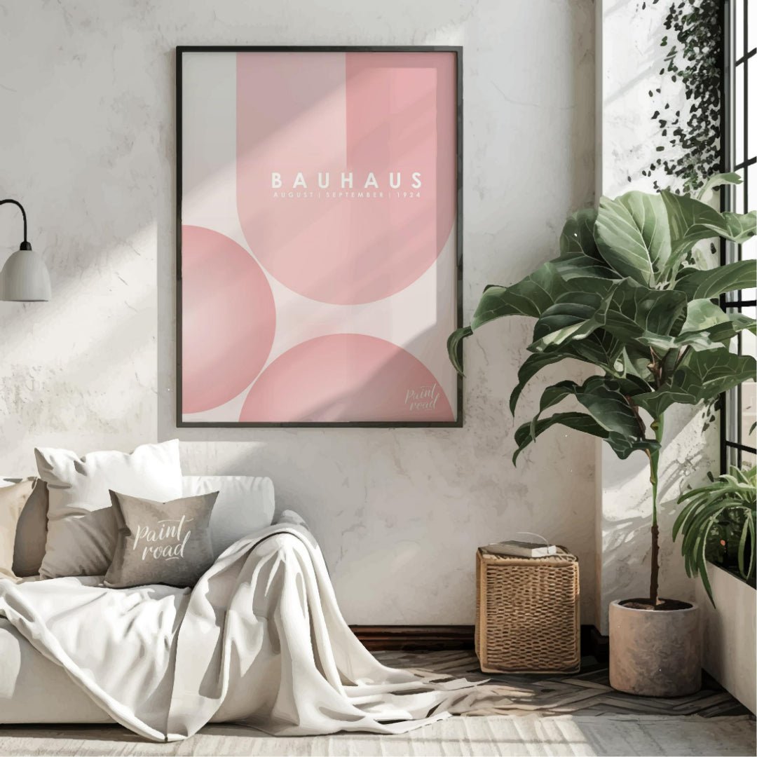 Bauhaus 1924 Soft Pink Abstract Painting available online at Paintroad showing 1924 aesthetic and art