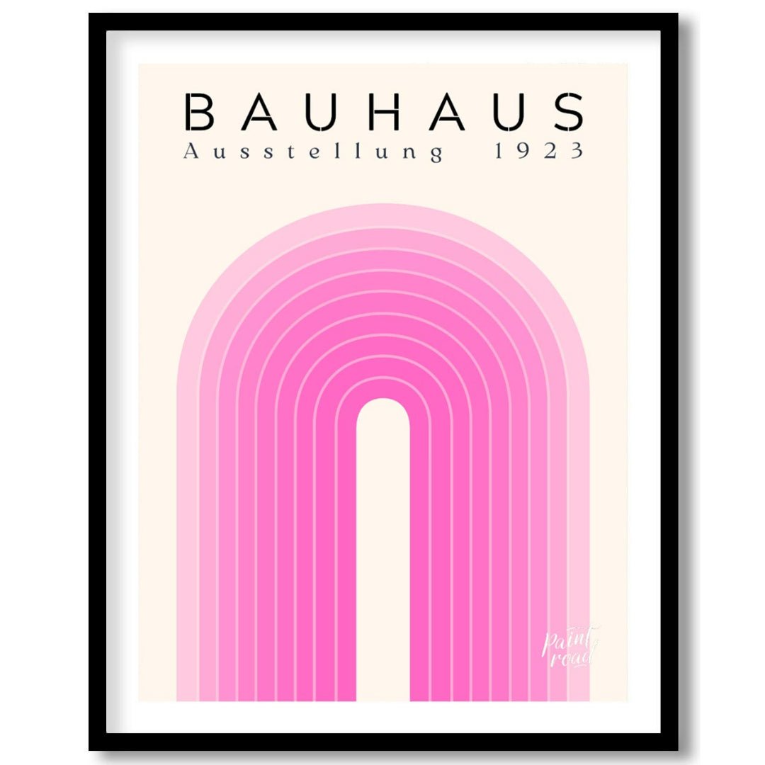 Bauhaus Pink Arch Painting available online at Paintroad showing arch art lover. and art print