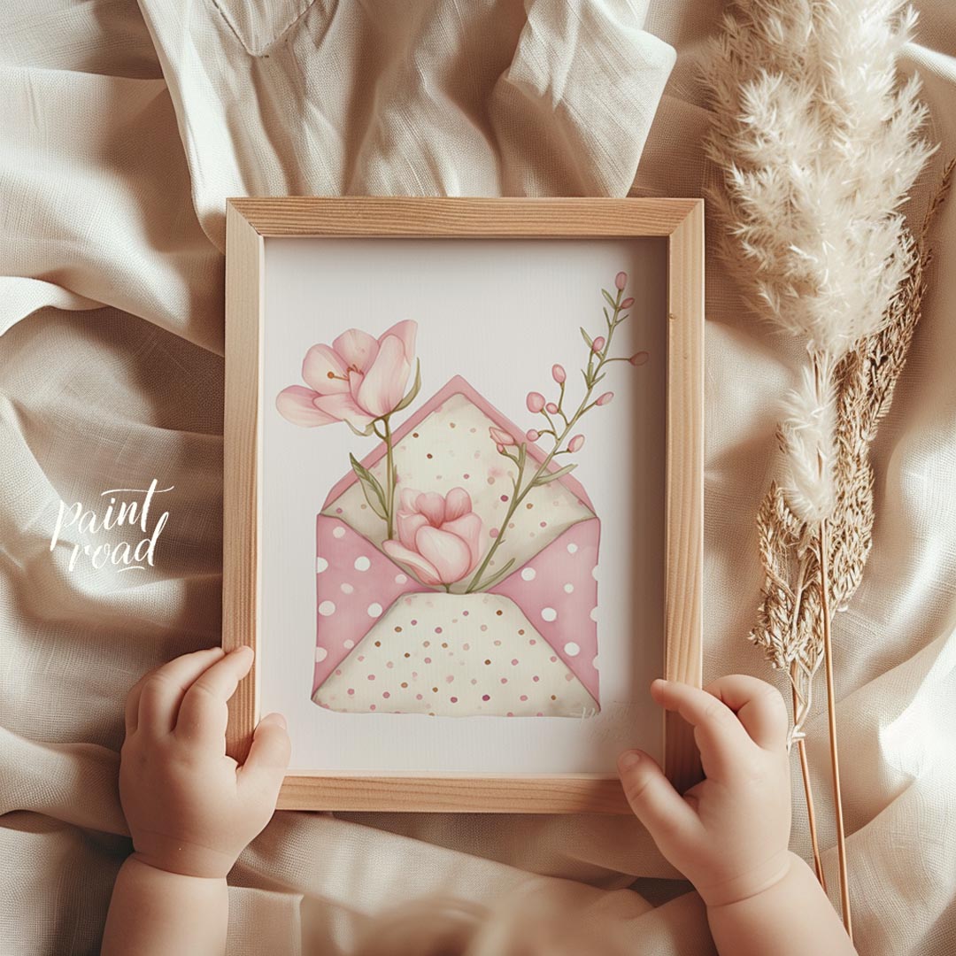 “Blooming Letters” delicately blends the charm of handwritten sentiments with the timeless beauty o… for nursery