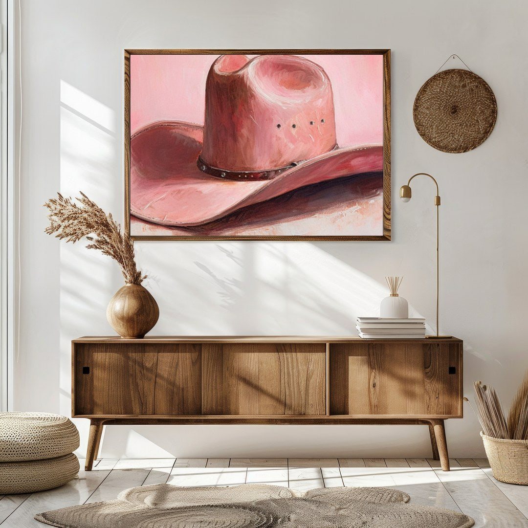 Infuse your space with the rustic charm and gentle grace of 'Blush Cowboy Elegance.' This for Sitting Area