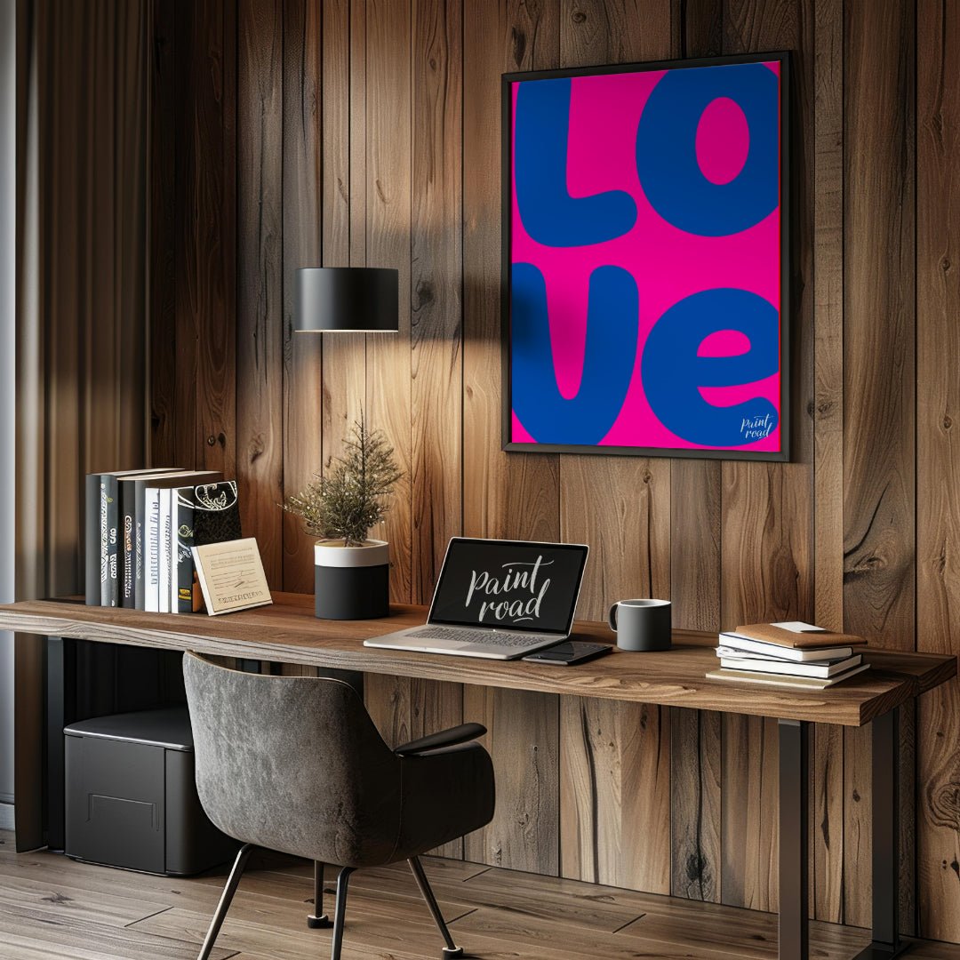 Bold Love Art Painting available online at Paintroad showing art print blue and cheerful