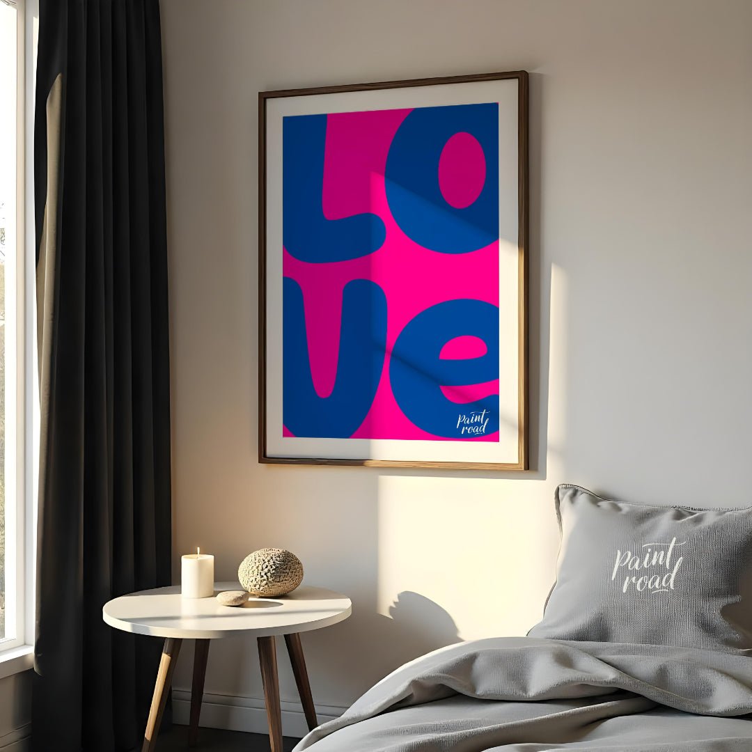 Bold Love Art Painting available online at Paintroad showing art print blue and cheerful