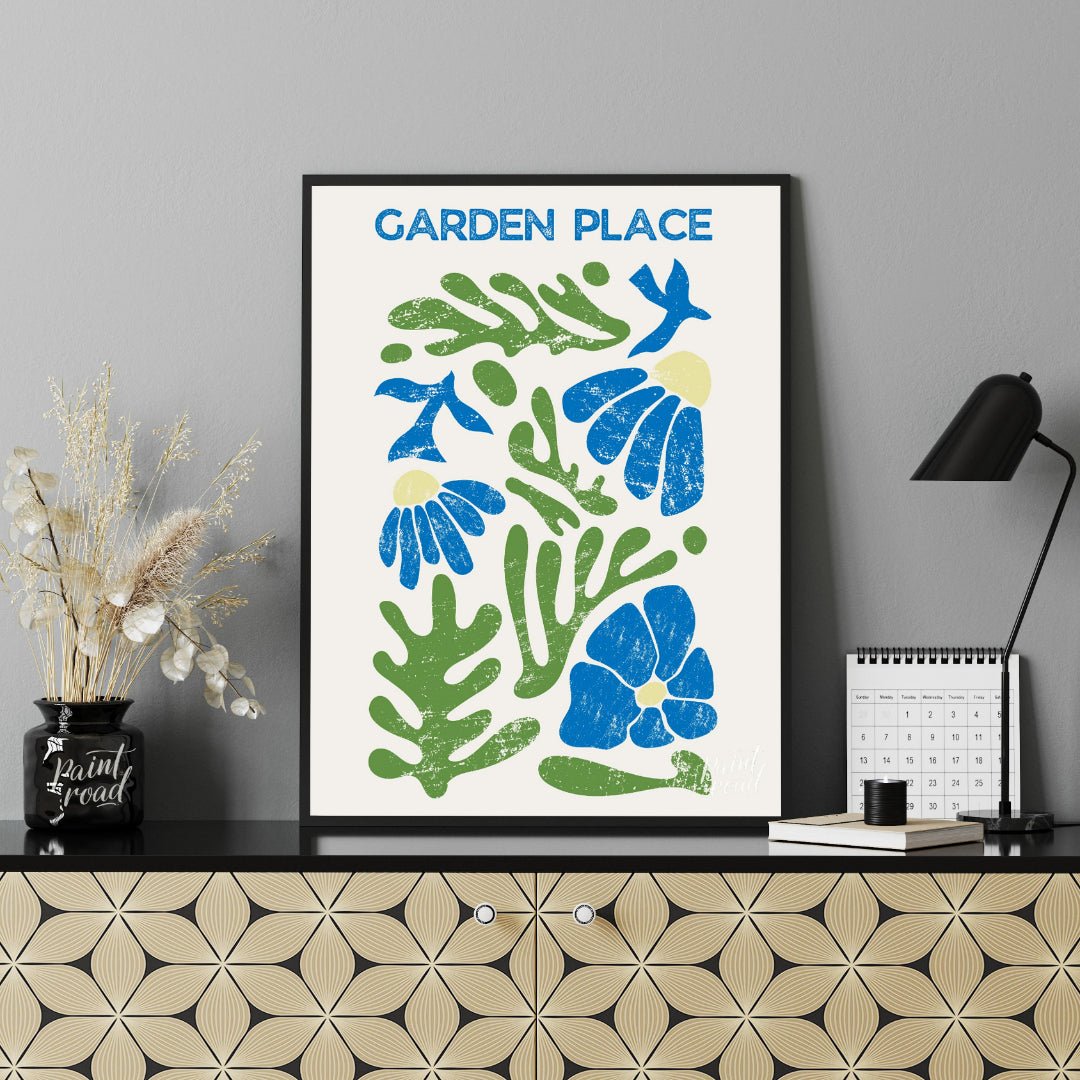 Botros Zaki’s Garden Painting available online at Paintroad showing abstract nature art print and artistic home