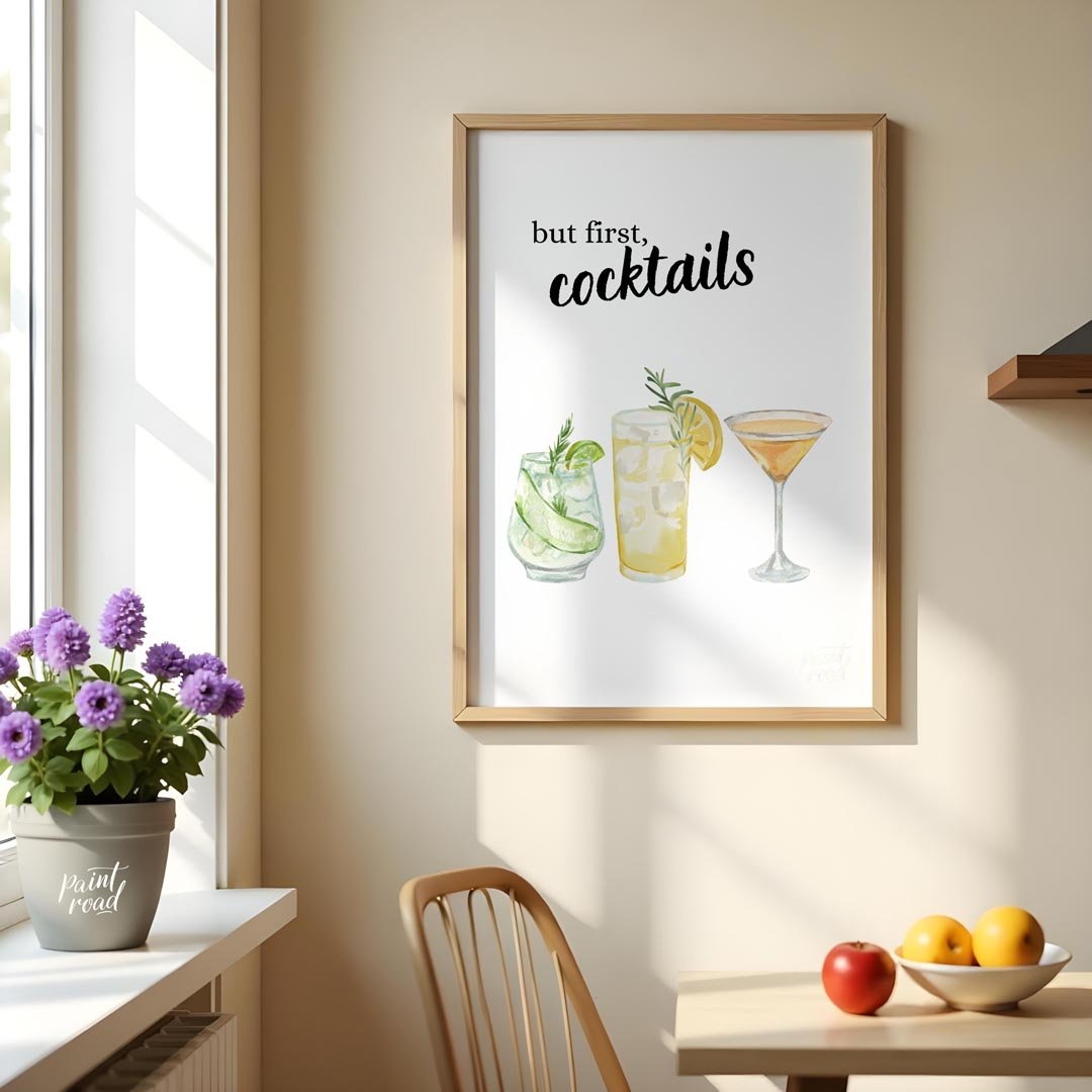But First, Cocktails Painting at But First, Cocktails buy online at Paint Road featuring "" incorporated ""But First and "Watercolor