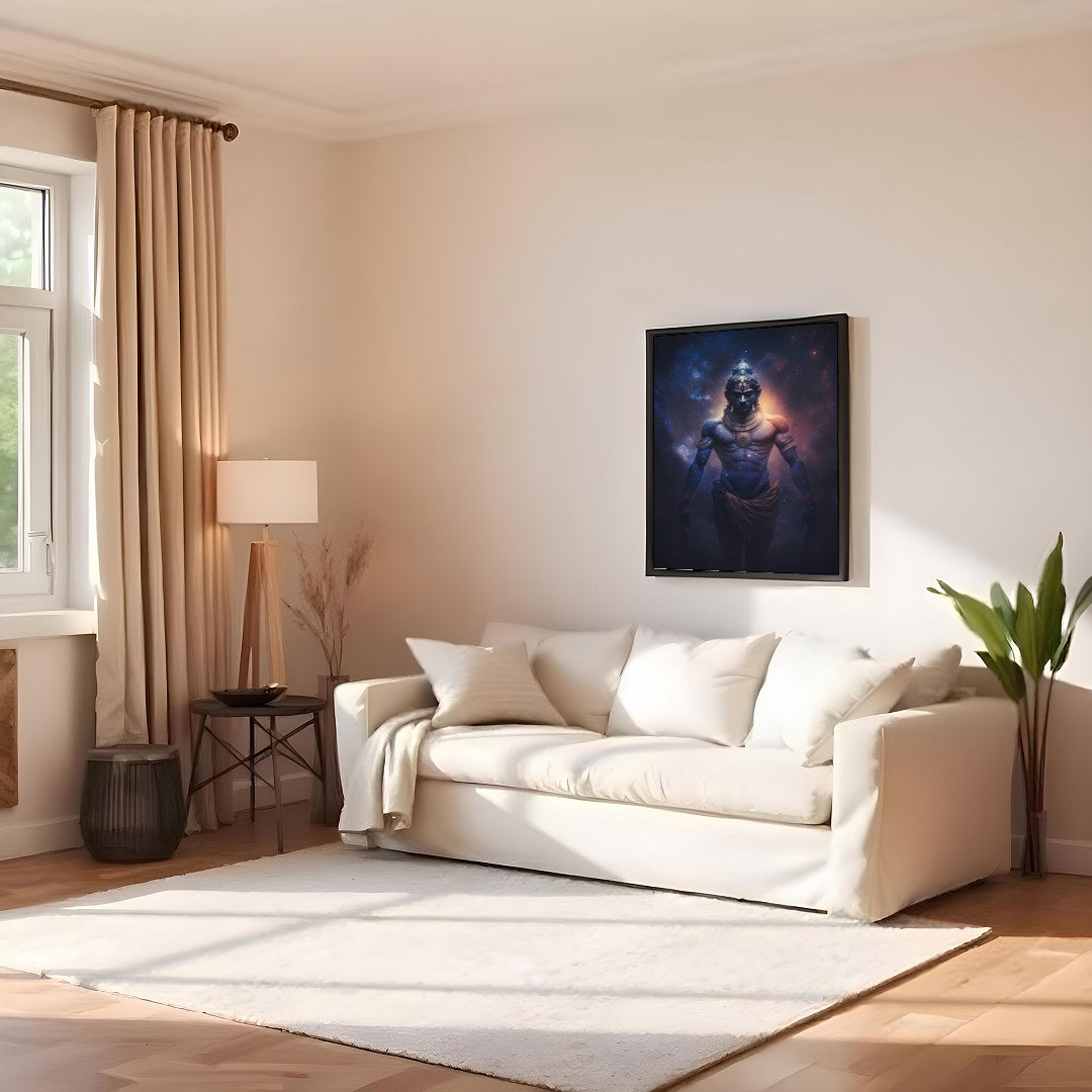 Invite the divine and the mystical into your space with this stunning artwork, capturing a guardian for Family Room