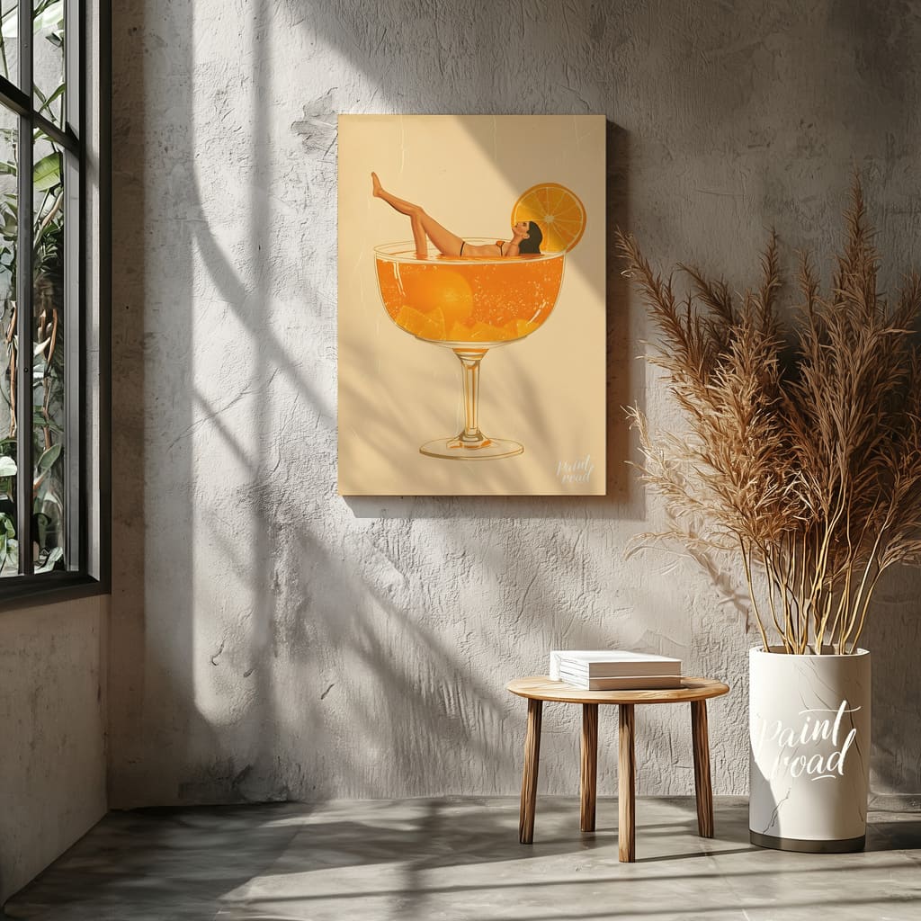 Citrus Serenity Painting available online at Paint Road for only Citrus Serenity showing beverage bliss and carefree