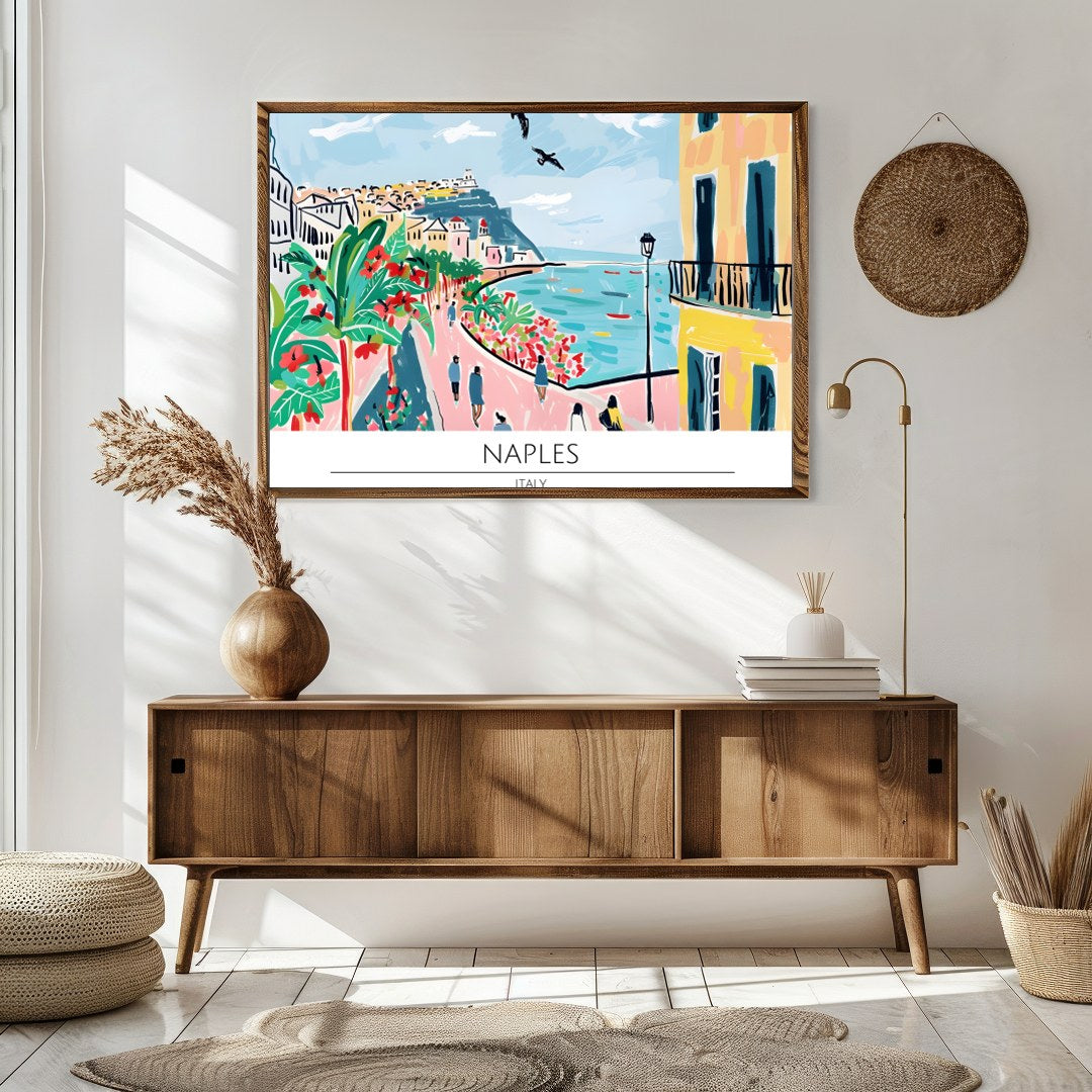 Immerse yourself in the lively charm of Naples with this vivid artwork, showcasing the bustling for Sitting Area