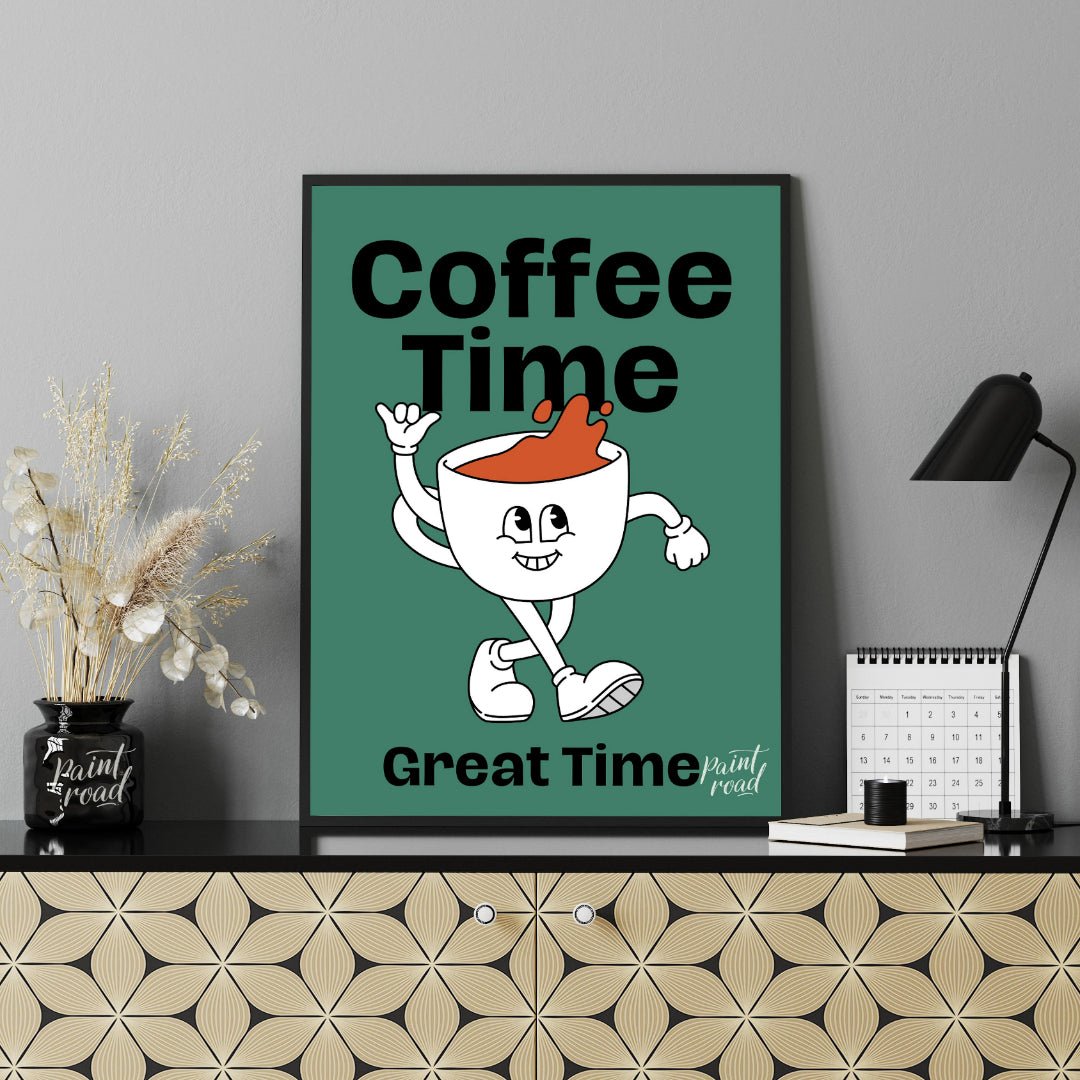 Coffee Time Fun Painting at Coffee Time Fun buy online at Paint Road featuring beverage art breakfast nook and cafe style