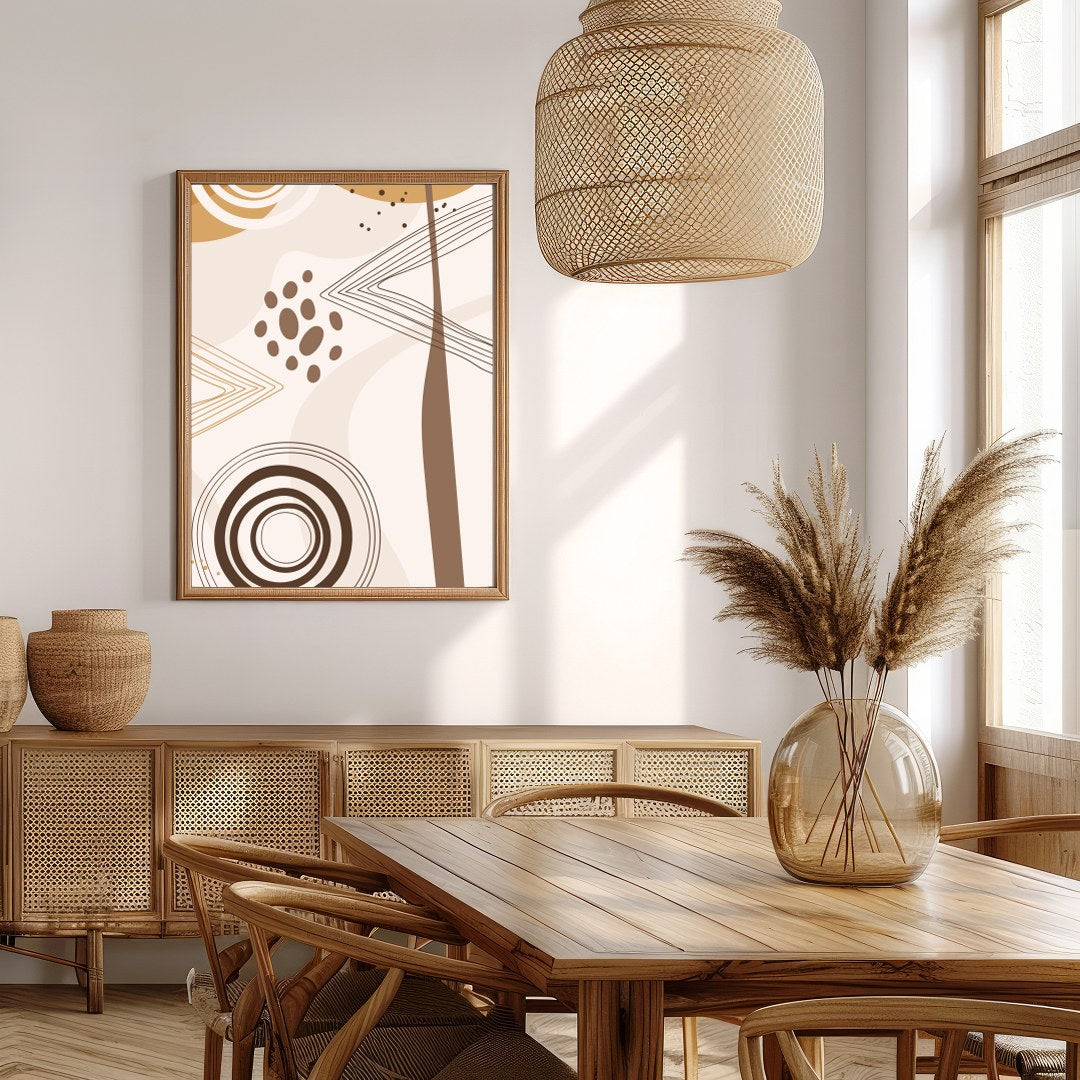 Elevate your space with this contemporary abstract wall art, featuring a harmonious blend of earth for Extra Kitchen