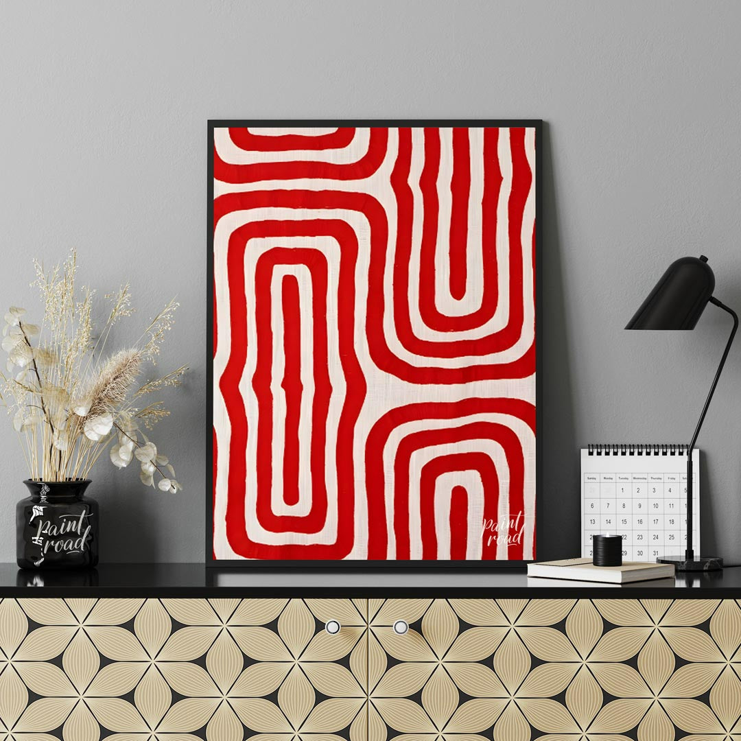 This powerful piece of Indigenous Australian art by Jackie Kurltjunyintja Giles showcases a strikin… for office