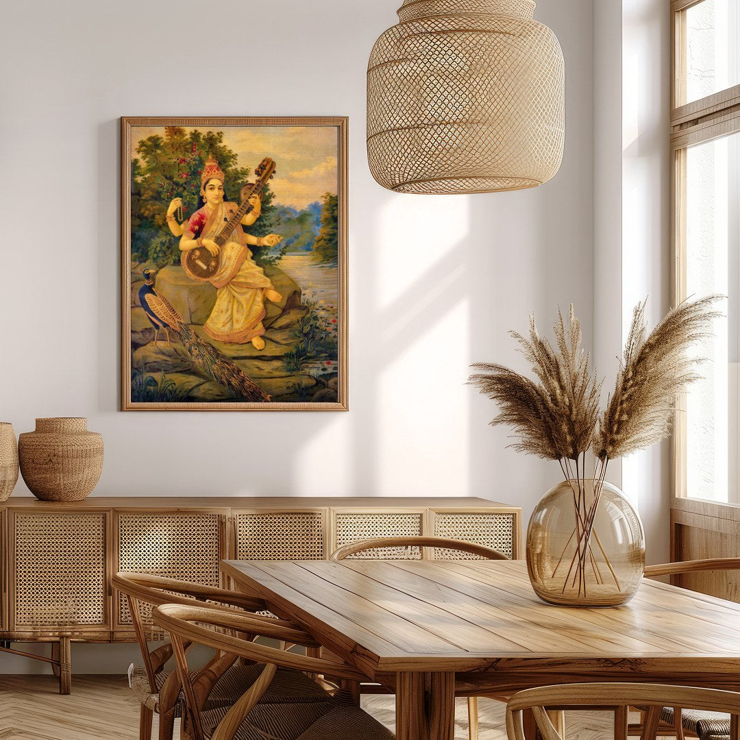 Immerse yourself in the serene beauty of this exquisite artwork depicting a goddess gracefully for Extra Kitchen