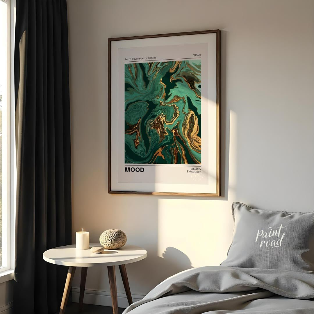 Emerald Marble Psychedelia Painting available online at Paintroad showing 1960s abstract art and artistic