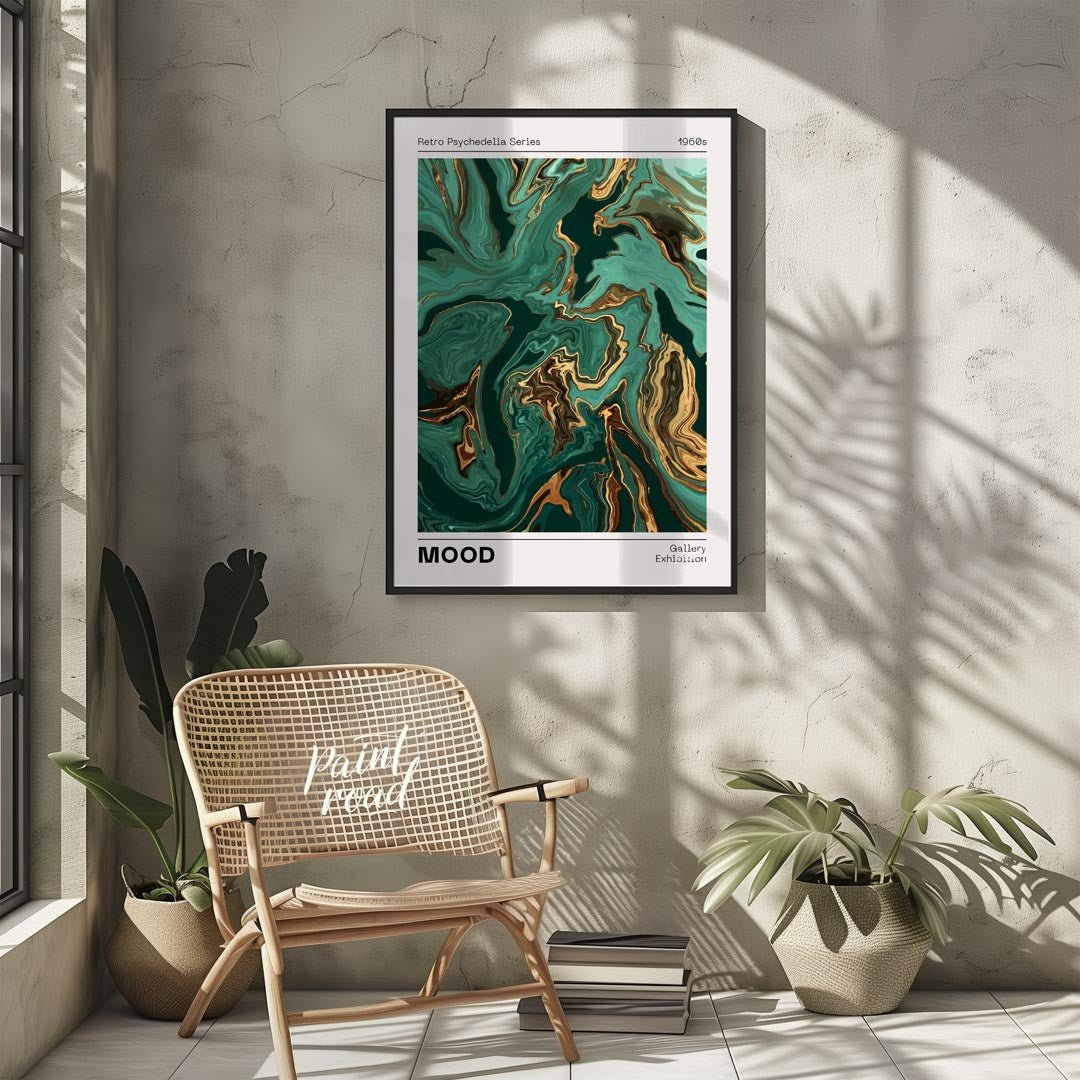 Emerald Marble Psychedelia Painting available online at Paintroad showing 1960s abstract art and artistic