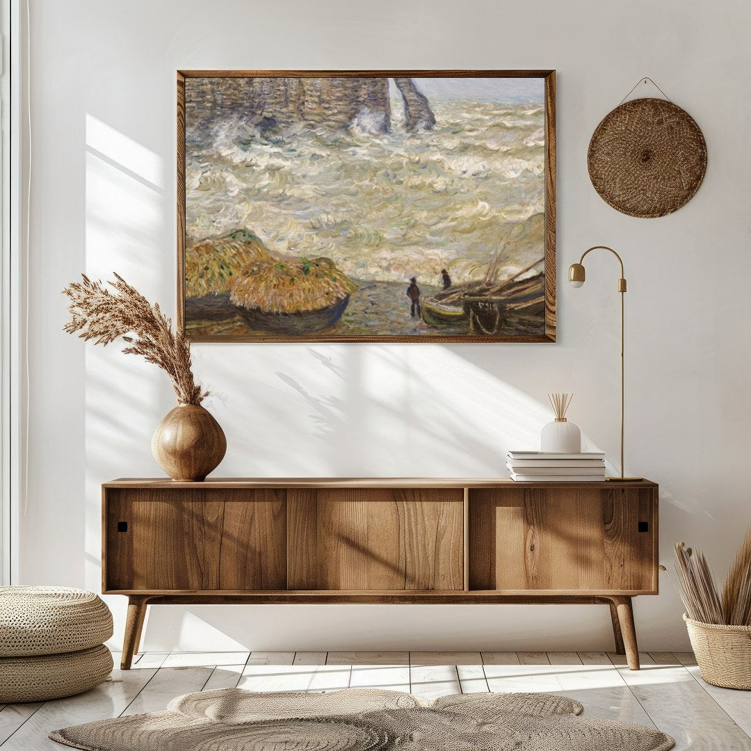 Immerse yourself in the dynamic beauty of 'Ethereal Coastal Vistas,' where the tumultuous sea and for Sitting Area