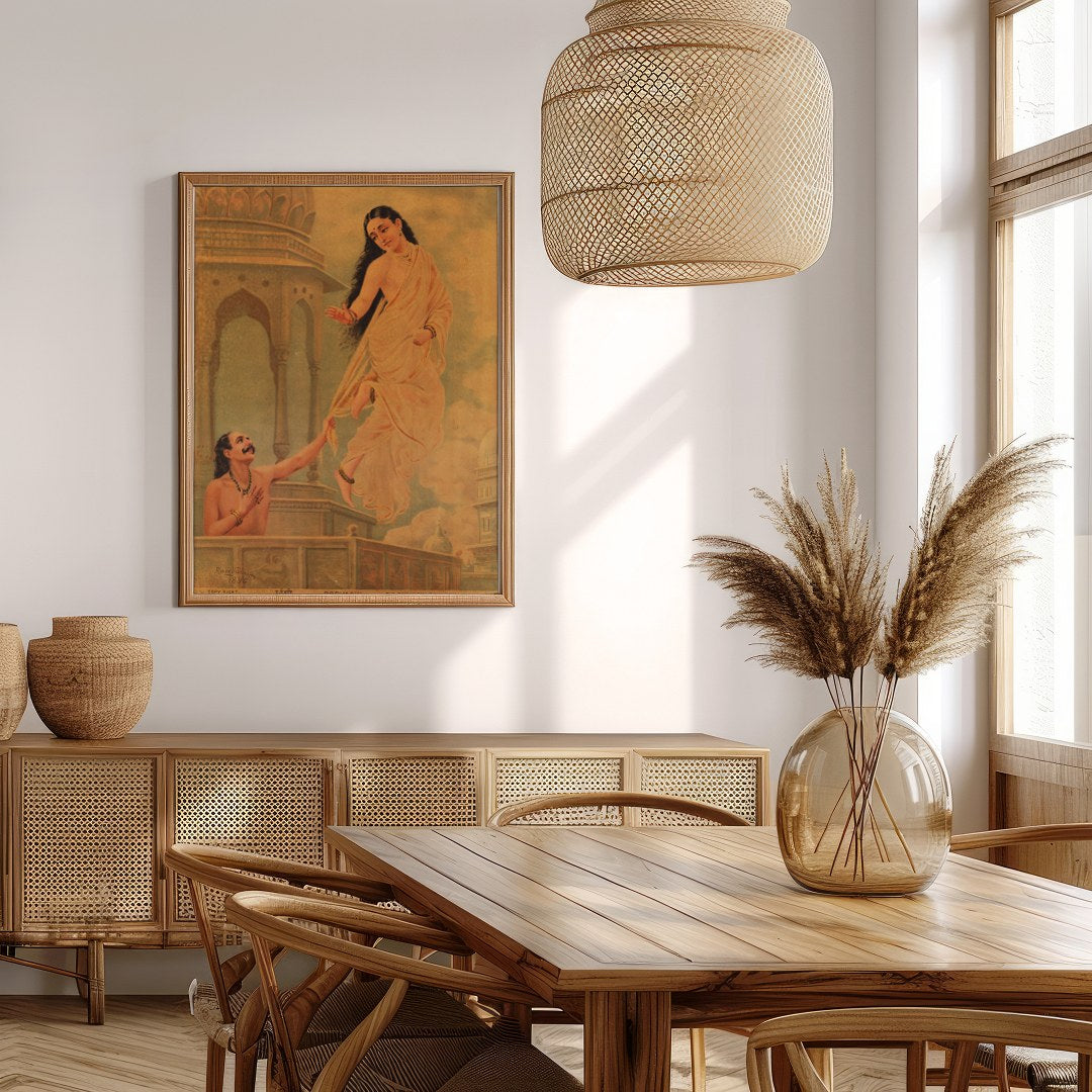 Dive into a world of myth and enchantment with this stunning artwork depicting Urvashi, a celestial for Extra Kitchen