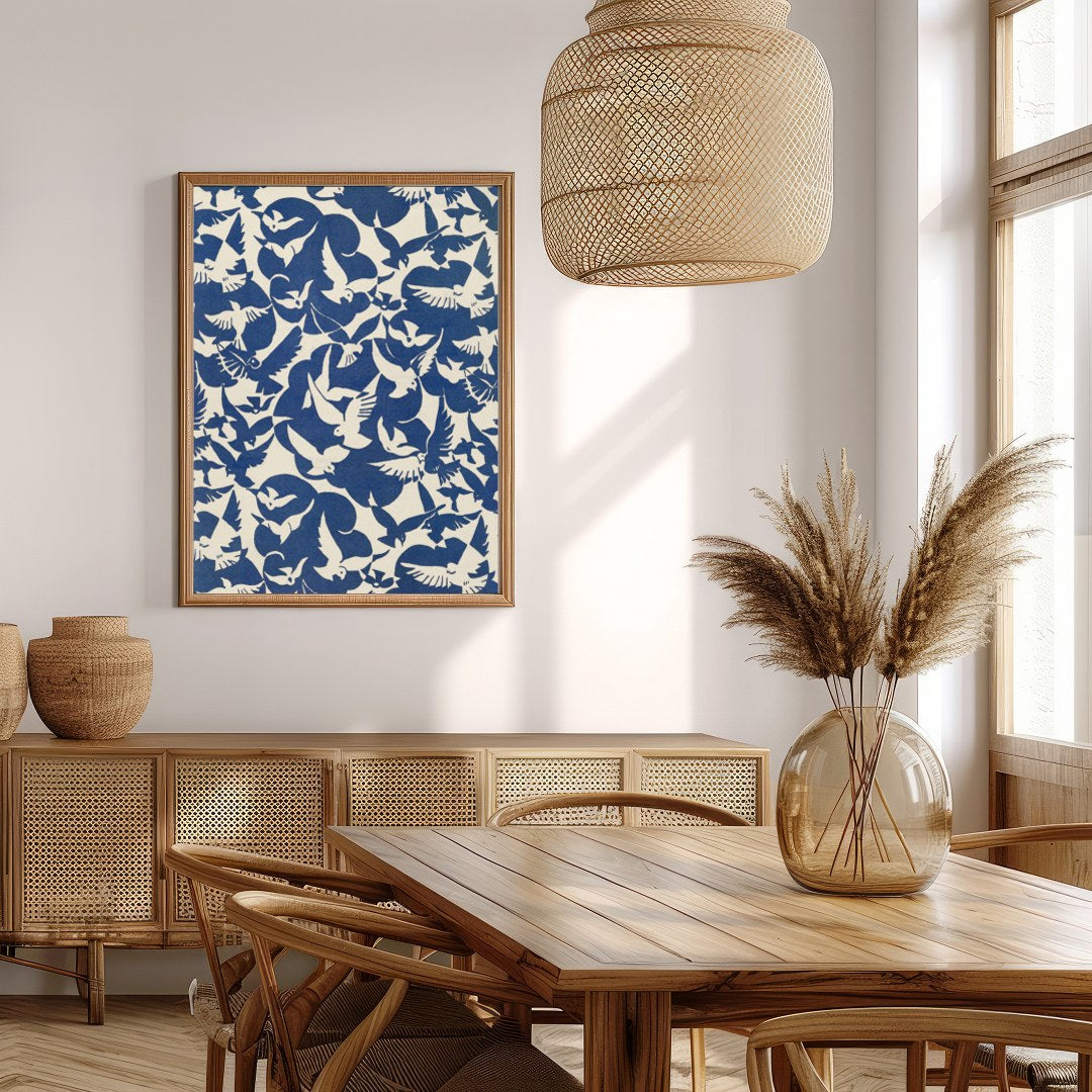 Experience the serene beauty of doves in flight with this striking artwork. The harmonious contrast for Extra Kitchen