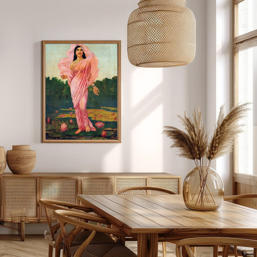 Immerse yourself in the serene beauty of 'Ethereal Lotus Maiden,' a captivating piece that captures for Extra Kitchen