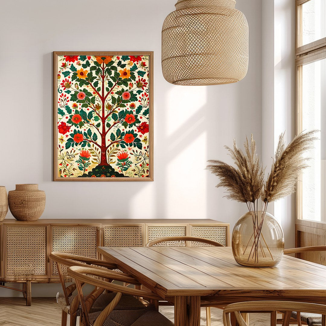 Elevate your space with this enchanting 'Tree of Life' artwork, featuring a vibrant tapestry of for Extra Kitchen