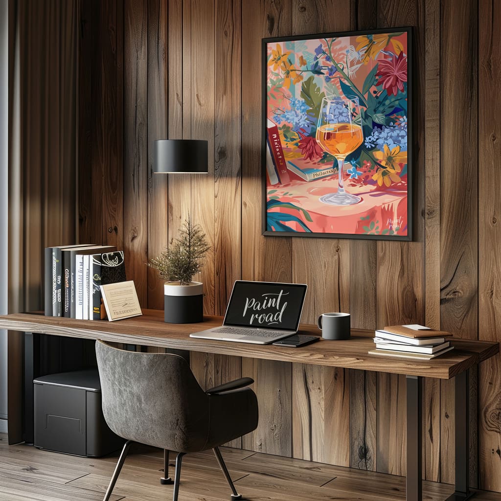 Floral Still Life with Wine Painting available online at Paint Road for only Floral Still Life with Wine showing aesthetic alcohol and art