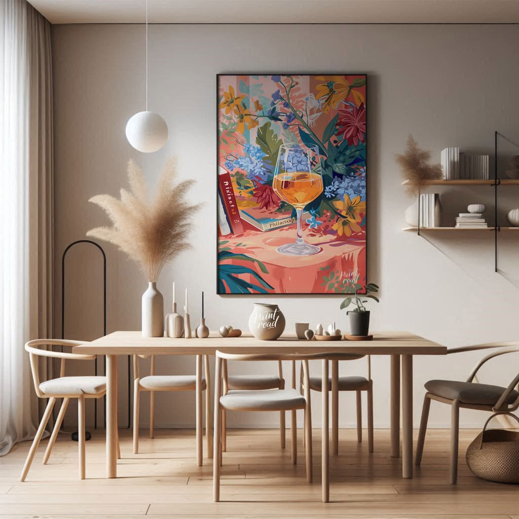 Floral Still Life with Wine Painting available online at Paint Road for only Floral Still Life with Wine showing aesthetic alcohol and art