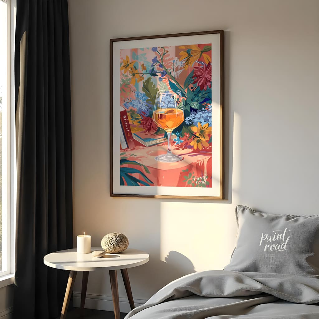 Floral Still Life with Wine Painting available online at Paint Road for only Floral Still Life with Wine showing aesthetic alcohol and art