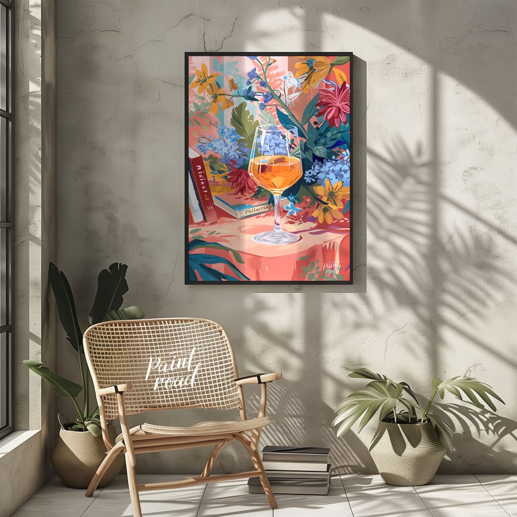 Floral Still Life with Wine Painting available online at Paint Road for only Floral Still Life with Wine showing aesthetic alcohol and art