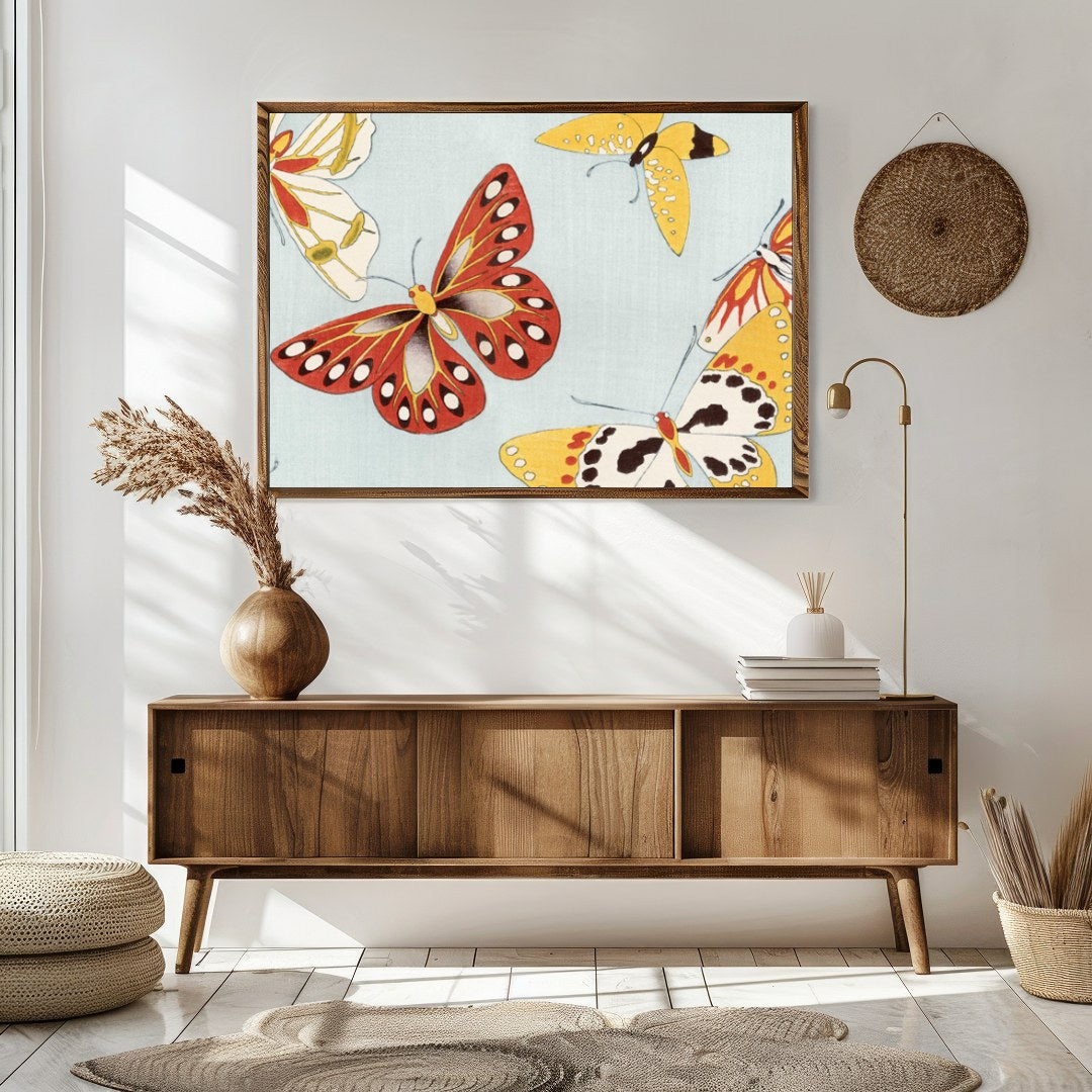Capture the essence of nature's beauty with this exquisite artwork depicting a lively dance of for Sitting Area