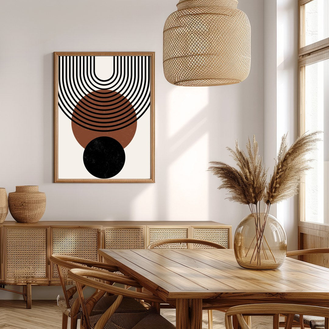 Elevate your space with this stunning geometric wall art, featuring a harmonious blend of circles for Extra Kitchen
