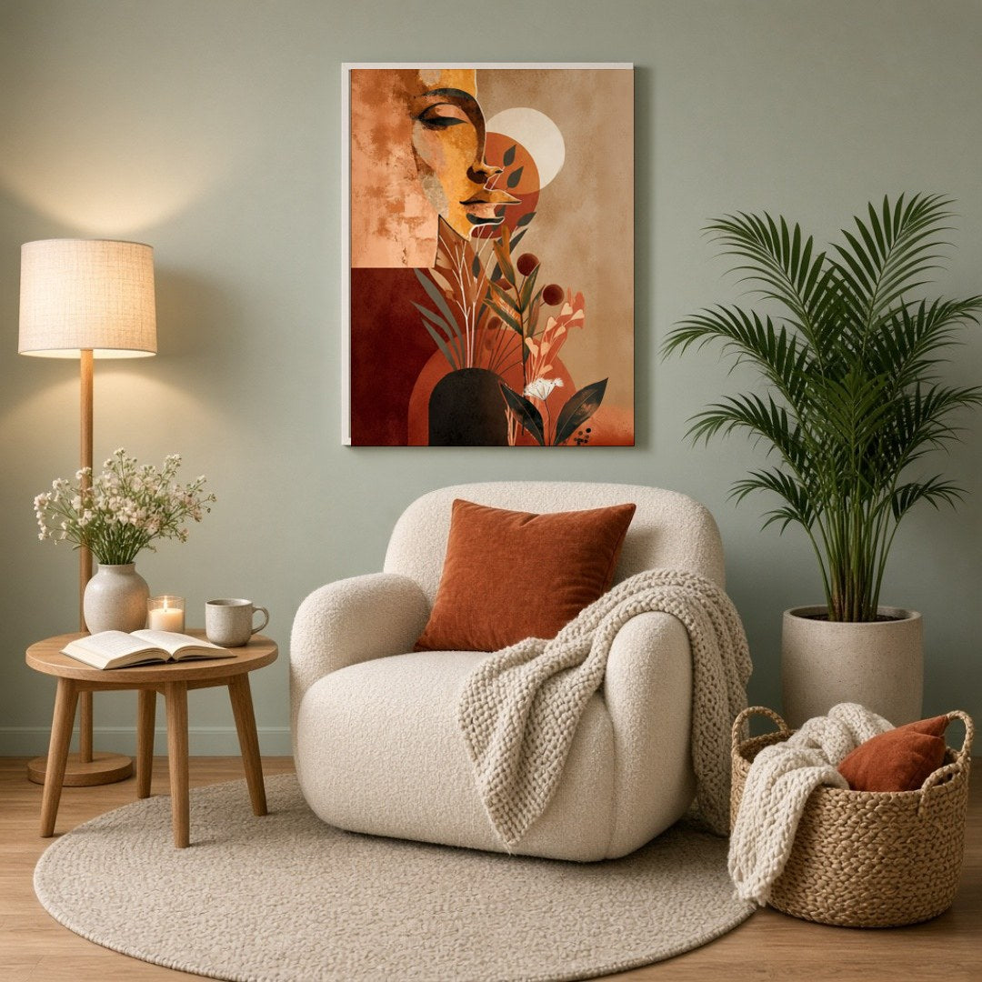 Immerse your space in the allure of the abstract with this contemporary art print, capturing a for Reading Nook
