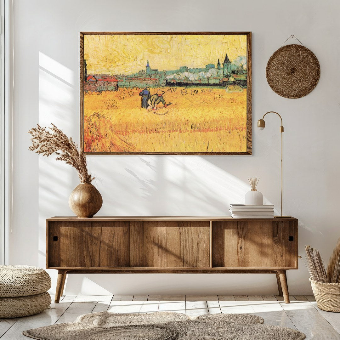 Immerse yourself in the warm, rustic tones of this captivating landscape painting. Depicting a for Sitting Area