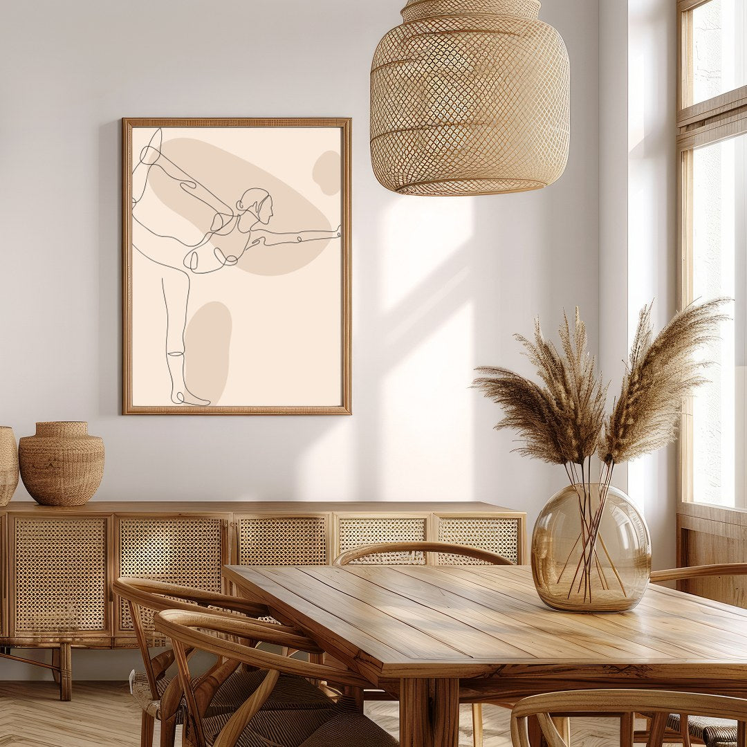 This elegant line art captures the essence of balance and poise, featuring a minimalist depiction for Extra Kitchen
